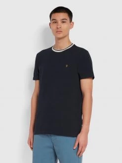 Farah CLOTHING Meadows Slim Fit Organic Cotton T-Shirt In True Navy