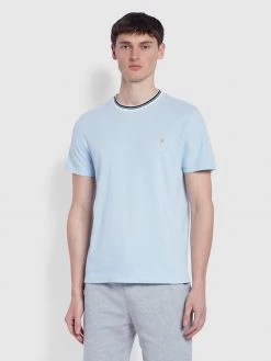 Farah T-Shirts Meadows Slim Fit Organic Cotton T-Shirt In Blue Slate
