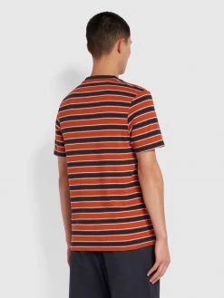 Farah Aziz Slim Fit Organic Cotton T-Shirt In True Navy