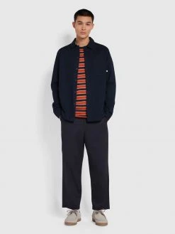 Farah Aziz Slim Fit Organic Cotton T-Shirt In True Navy