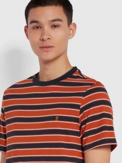 Farah Aziz Slim Fit Organic Cotton T-Shirt In True Navy