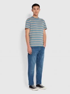 Farah Aziz Slim Fit Organic Cotton T-Shirt In Saxe CLOTHING