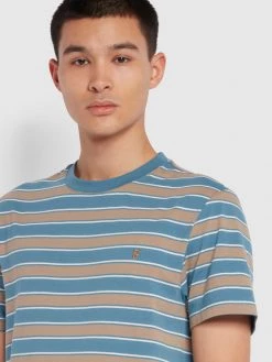 Farah Aziz Slim Fit Organic Cotton T-Shirt In Saxe CLOTHING 8 Farah Aziz Slim Fit Organic Cotton T-Shirt In Saxe CLOTHING