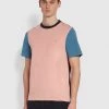 Farah T-Shirts Ibrahim Slim Fit Organic Cotton T-Shirt In Pink Rose