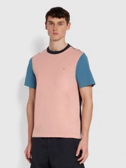Farah T-Shirts Ibrahim Slim Fit Organic Cotton T-Shirt In Pink Rose