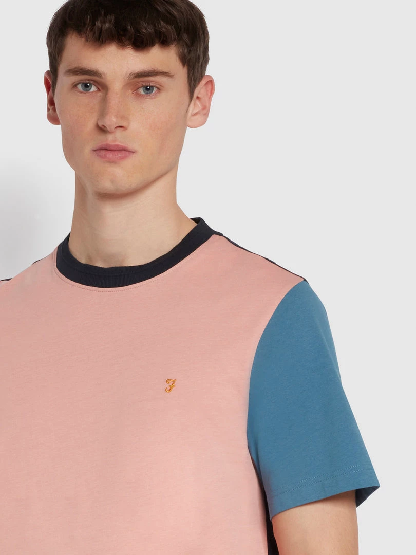 Farah T-Shirts Ibrahim Slim Fit Organic Cotton T-Shirt In Pink Rose 5 Farah T-Shirts Ibrahim Slim Fit Organic Cotton T-Shirt In Pink Rose