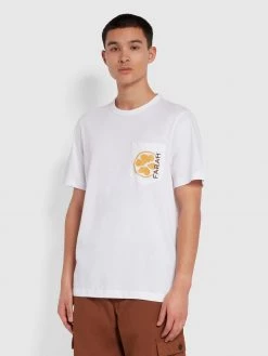 Farah Preston Slim Fit Organic Cotton T-Shirt In White T-Shirts