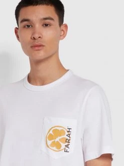 Farah Preston Slim Fit Organic Cotton T-Shirt In White T-Shirts