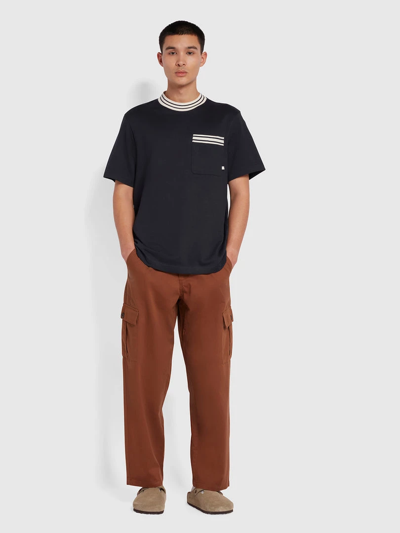 Farah Matthew Slim Fit Organic Cotton T-Shirt In True Navy T-Shirts 4 Farah Matthew Slim Fit Organic Cotton T-Shirt In True Navy T-Shirts