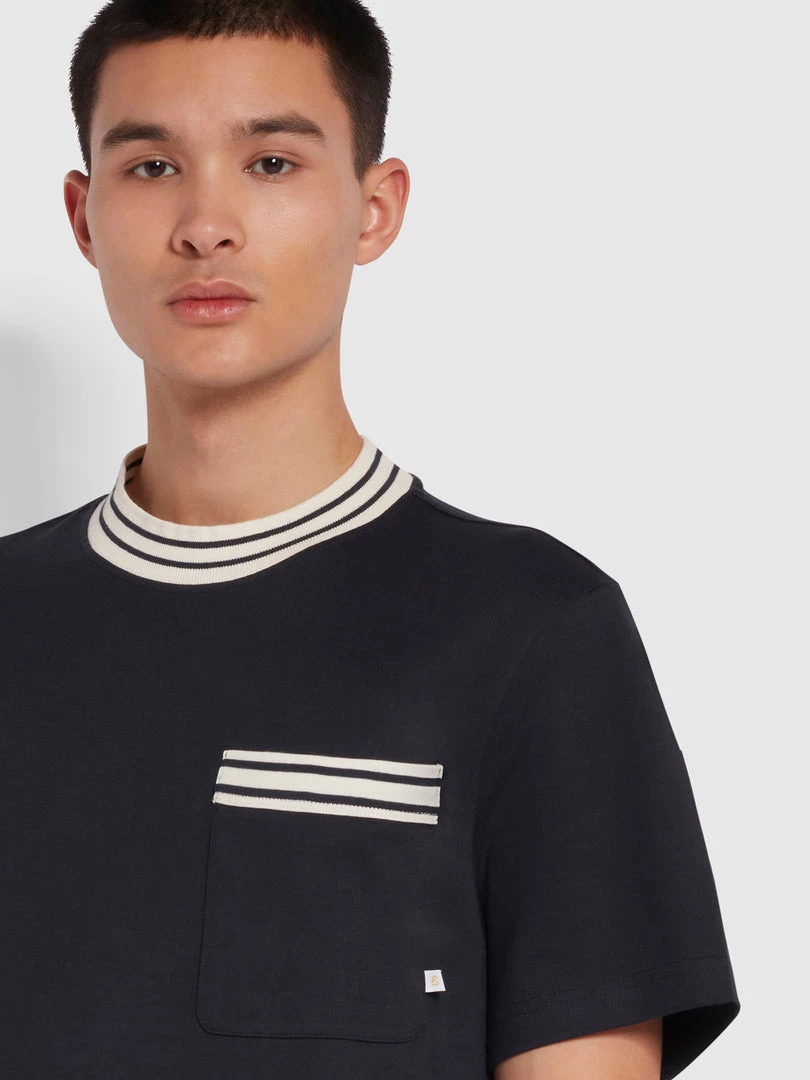 Farah Matthew Slim Fit Organic Cotton T-Shirt In True Navy T-Shirts 5 Farah Matthew Slim Fit Organic Cotton T-Shirt In True Navy T-Shirts