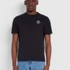 Farah T-Shirts Trafford Slim Fit Organic Cotton T-Shirt In Black 1 Farah T-Shirts Trafford Slim Fit Organic Cotton T-Shirt In Black