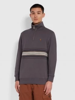 Cheap Farah Store 30 Bentham Quarter Zip Sweatshirt In Farah Grey Jeans
