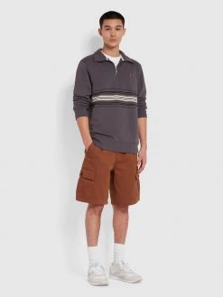 Bentham Quarter Zip Sweatshirt In Farah Grey Jeans