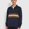 Farah Bentham Quarter Zip Sweatshirt In True Navy