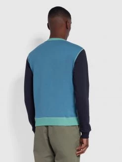 Farah Mountfield Organic Cotton Crew Neck Sweatshirt In Jade Green Sweatshirts And Hoodies