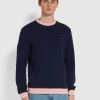 Farah Copley Organic Cotton Crew Neck Sweatshirt In Indigo