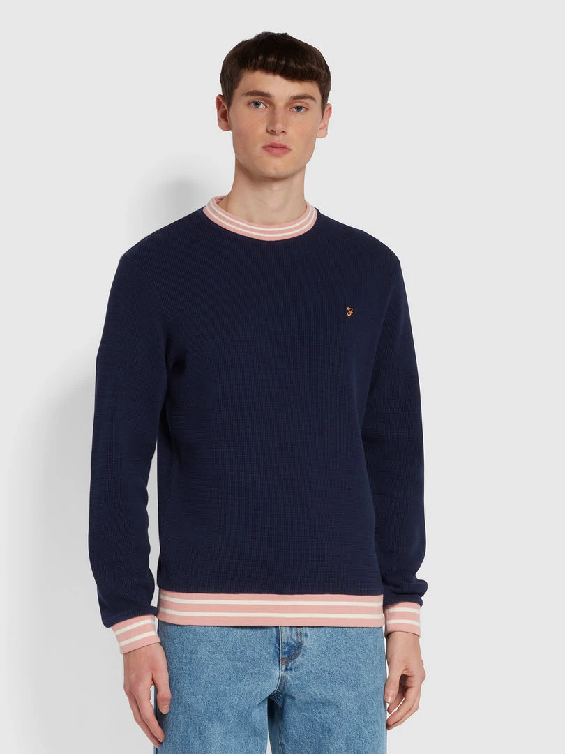 Farah Copley Organic Cotton Crew Neck Sweatshirt In Indigo 3 Farah Copley Organic Cotton Crew Neck Sweatshirt In Indigo