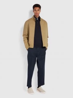 Farah Waldorf Organic Cotton Harrington Jacket In Beige CLOTHING