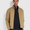 Farah Waldorf Organic Cotton Harrington Jacket In Beige CLOTHING