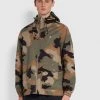 Farah Marr Camo Parka Jacket In Vintage Green Jeans