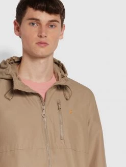 Farah Westchester Hooded Jacket In Smoky Brown Jeans