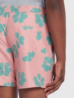 Farah Shorts Colbert Lemon Print Swim Short In Pink Rose