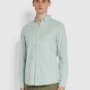 Farah CLOTHING Steen Slim Fit Brushed Organic Cotton Shirt In Jade Green