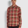 Farah Shirts Krone Slim Fit Brushed Organic Cotton Check Shirt In Smoky Mauve 2 Farah Shirts Krone Slim Fit Brushed Organic Cotton Check Shirt In Smoky Mauve