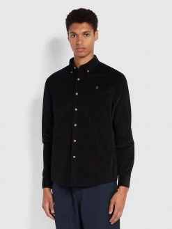 Farah Bowery Casual Fit Organic Cotton Shirt In Black CLOTHING