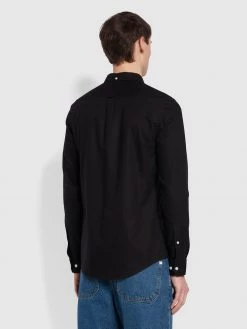 Farah CLOTHING Brewer Slim Fit Organic Cotton Oxford Shirt In Black