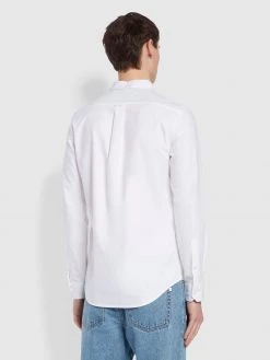 Farah Brewer Tall Fit Organic Cotton Oxford Shirt In White