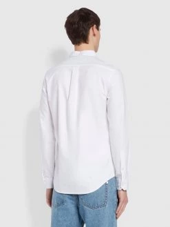 Farah CLOTHING Brewer Slim Fit Organic Cotton Oxford Shirt In White 9 Farah CLOTHING Brewer Slim Fit Organic Cotton Oxford Shirt In White