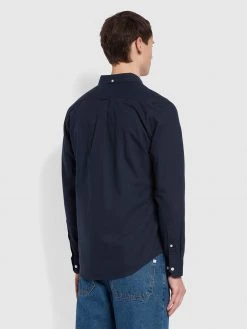 Farah CLOTHING Brewer Slim Fit Organic Cotton Oxford Shirt In Navy 9 Farah CLOTHING Brewer Slim Fit Organic Cotton Oxford Shirt In Navy