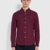Farah Brewer Slim Fit Organic Cotton Oxford Shirt In Bordeaux