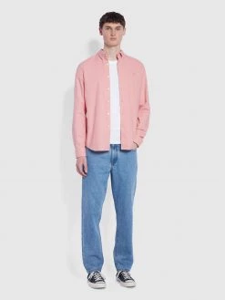 Farah CLOTHING Brewer Slim Fit Organic Cotton Oxford Shirt In Pink Rose