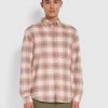 Farah Brewer Slim Fit Check Organic Cotton Oxford Shirt In Smoky Brown