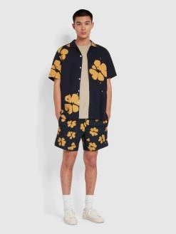 Farah Maddix Casual Fit Short Sleeve Shirt In True Navy CLOTHING