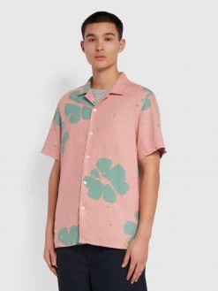 Farah Maddix Casual Fit Short Sleeve Shirt In Pink Rose CLOTHING