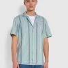 Farah Daybreak Casual Fit Short Sleeve Organic Cotton Shirt In Jade Green CLOTHING