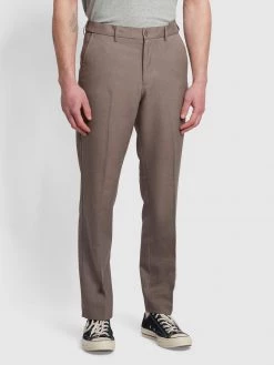Farah Roachman Flexi Waist Trousers In Dark Taupe