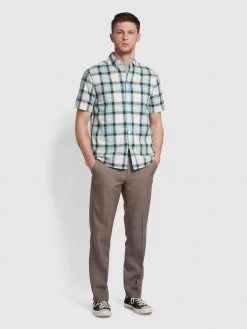 Farah Roachman Flexi Waist Trousers In Dark Taupe