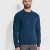Stern Cotton Crew Jumper In Farah Teal