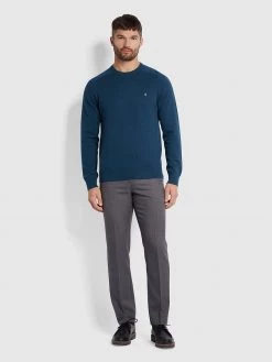 Stern Cotton Crew Jumper In Farah Teal