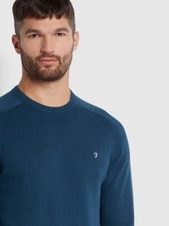 Stern Cotton Crew Jumper In Farah Teal