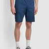 Farah Crane Twill Cargo Drawstring Shorts In Night Sky