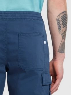 Farah Crane Twill Cargo Drawstring Shorts In Night Sky