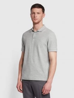 Farah Farah Mainline Cove Short Sleeve Polo Shirt In Grey Marl