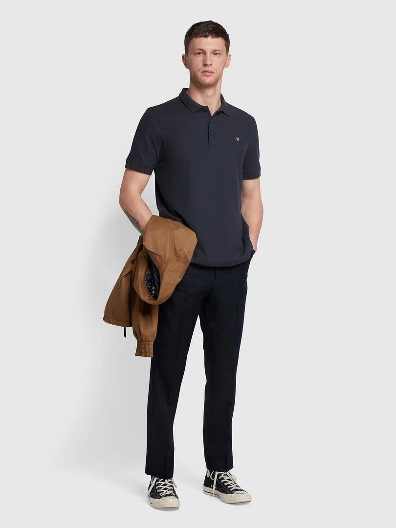 Farah Cove Short Sleeve Polo Shirt In True Navy 4 Farah Cove Short Sleeve Polo Shirt In True Navy
