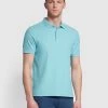 Farah Cove Short Sleeve Polo Shirt In Quarry Blue