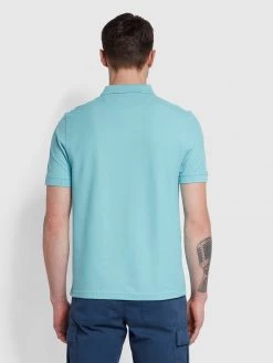 Farah Cove Short Sleeve Polo Shirt In Quarry Blue